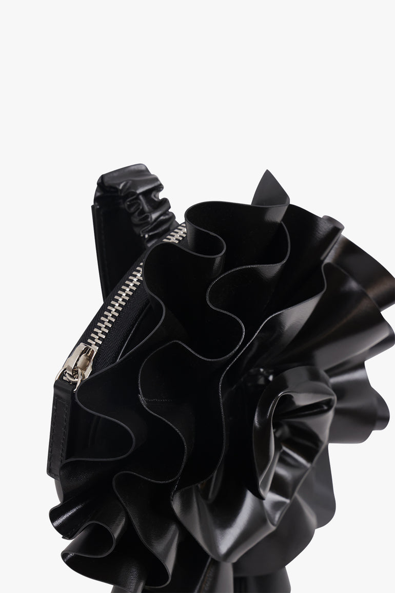 VAQUERA BAGS BLACK / BLACK Flower Corsage Clutch Bag | Black