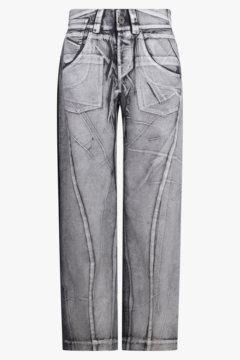 VAQUERA RTW Painted Straight Leg Jeans | Grey/Black