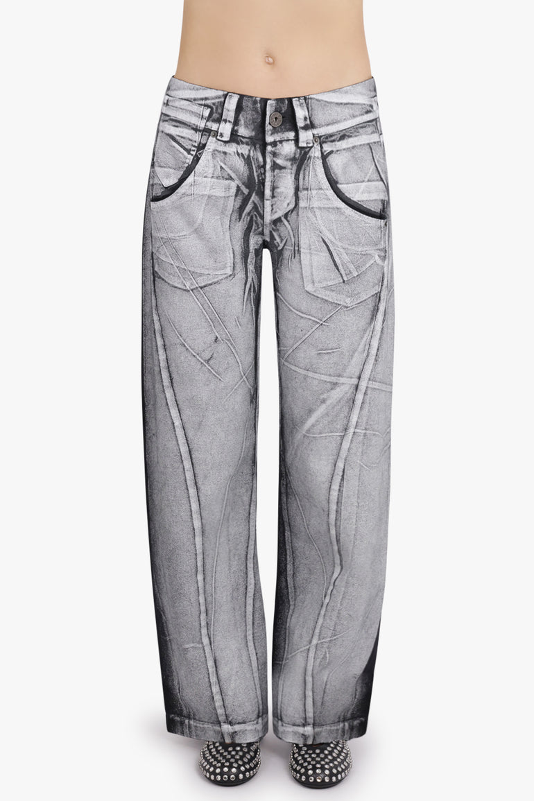 VAQUERA RTW Painted Straight Leg Jeans | Grey/Black