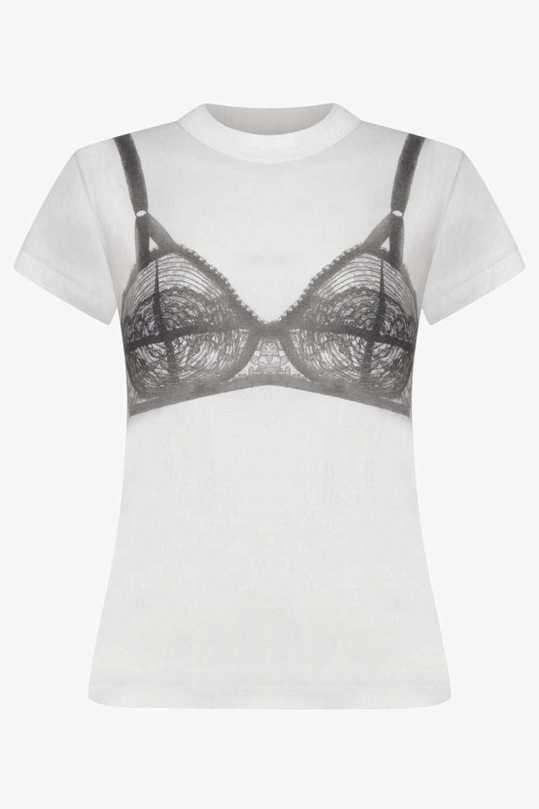 VAQUERA RTW S/S Bra Print T-Shirt | White/Black