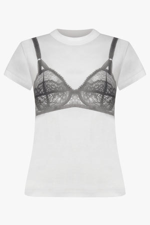 VAQUERA RTW S/S Bra Print T-Shirt | White/Black