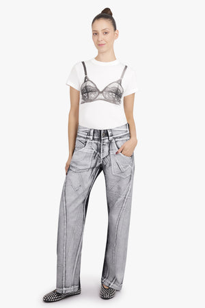 VAQUERA RTW Painted Straight Leg Jeans | Grey/Black