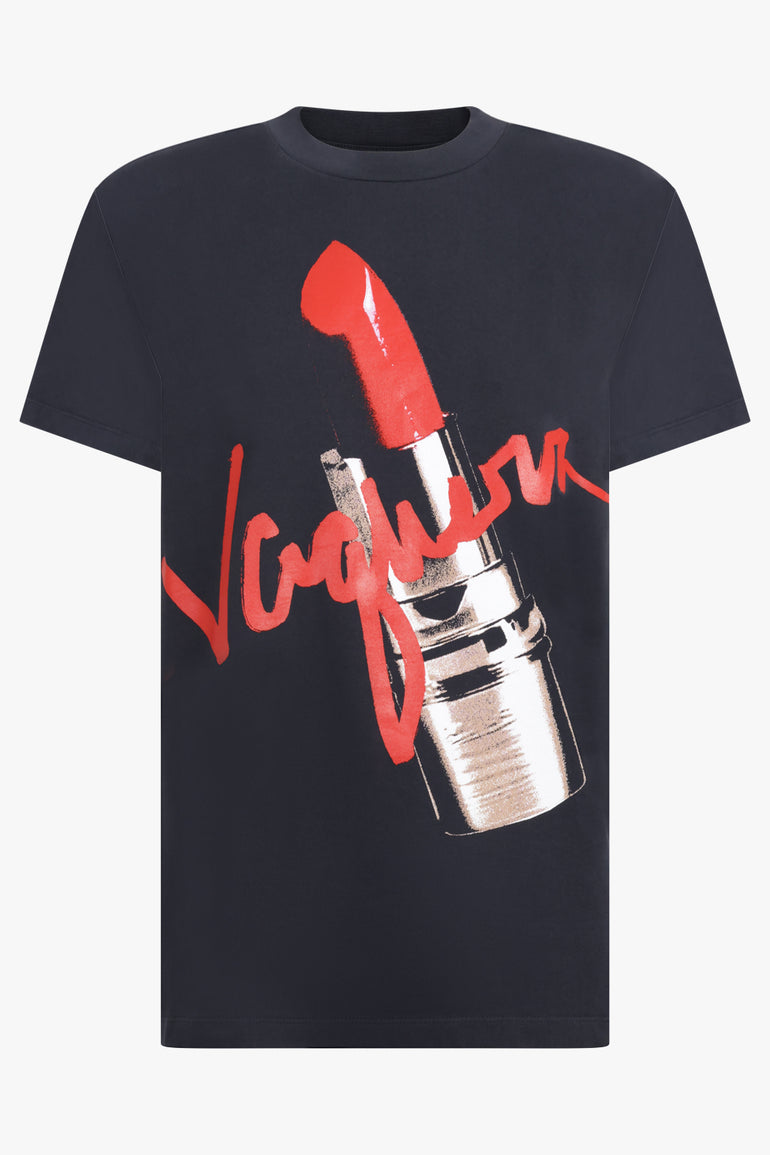 VAQUERA RTW S/S Lipstick Print T-Shirt | Black/Red/White
