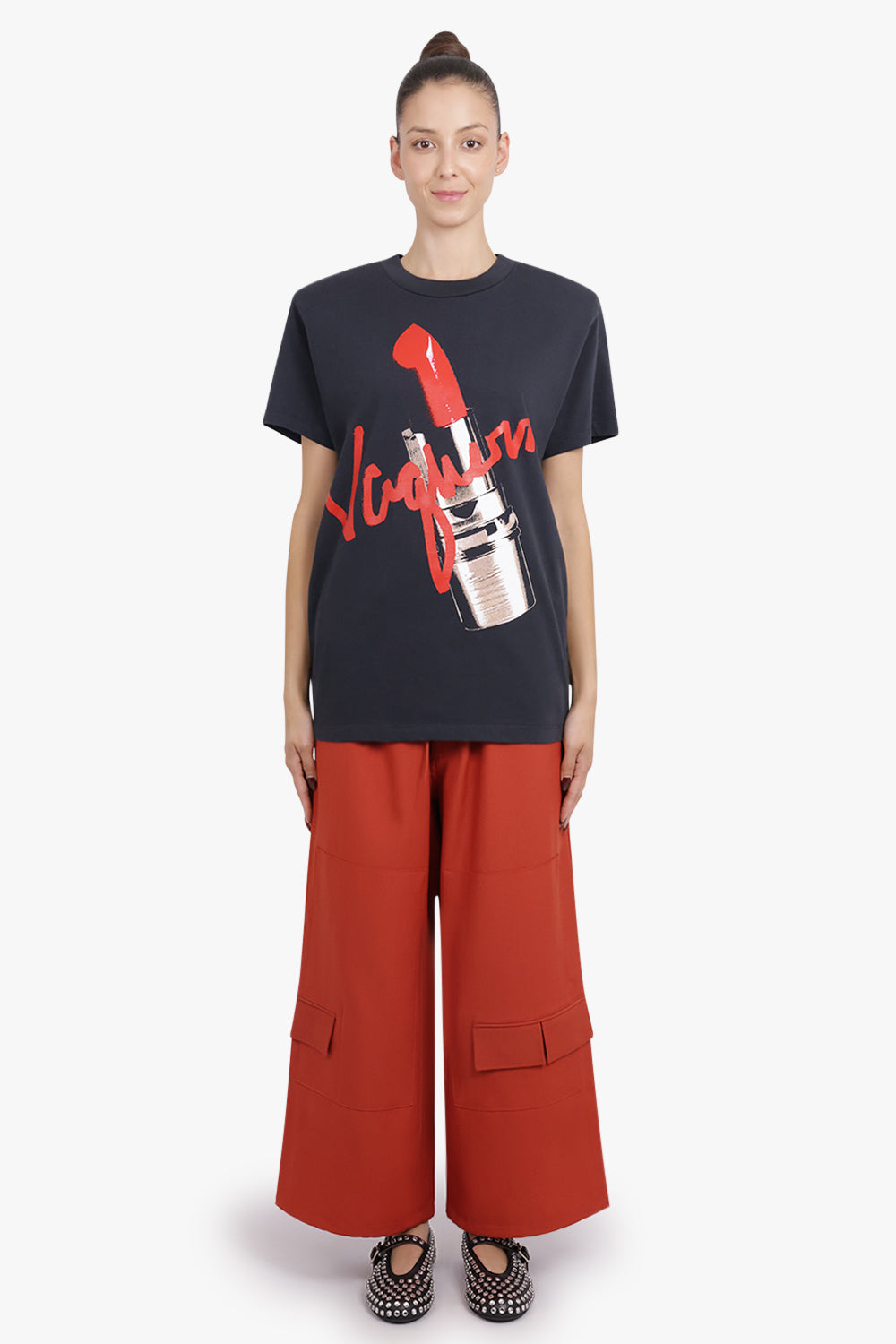 VAQUERA RTW S/S Lipstick Print T-Shirt | Black/Red/White