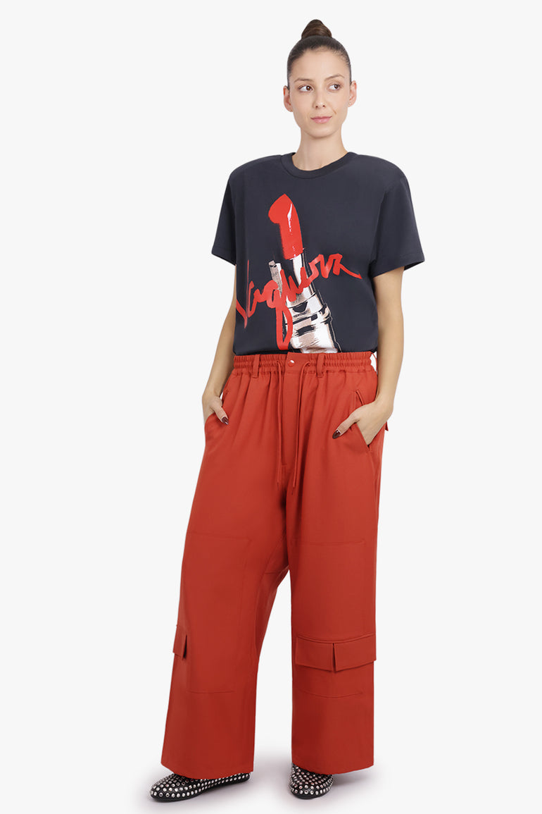 VAQUERA RTW S/S Lipstick Print T-Shirt | Black/Red/White