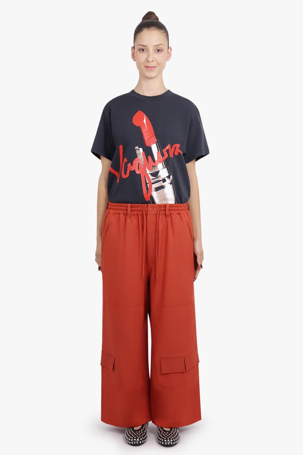 VAQUERA RTW S/S Lipstick Print T-Shirt | Black/Red/White