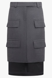 VAQUERA RTW Suiting Layer Skirt With Pocket Detail | Dark Grey