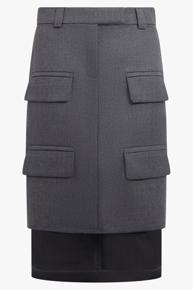 VAQUERA RTW Suiting Layer Skirt With Pocket Detail | Dark Grey