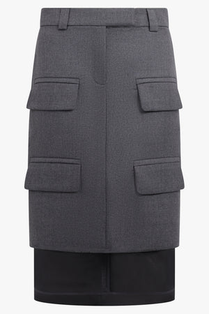 VAQUERA RTW Suiting Layer Skirt With Pocket Detail | Dark Grey