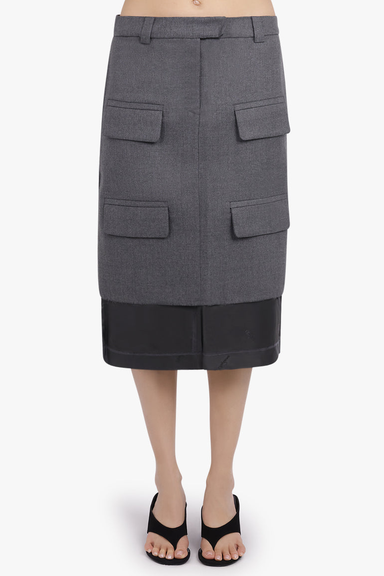 VAQUERA RTW Suiting Layer Skirt With Pocket Detail | Dark Grey
