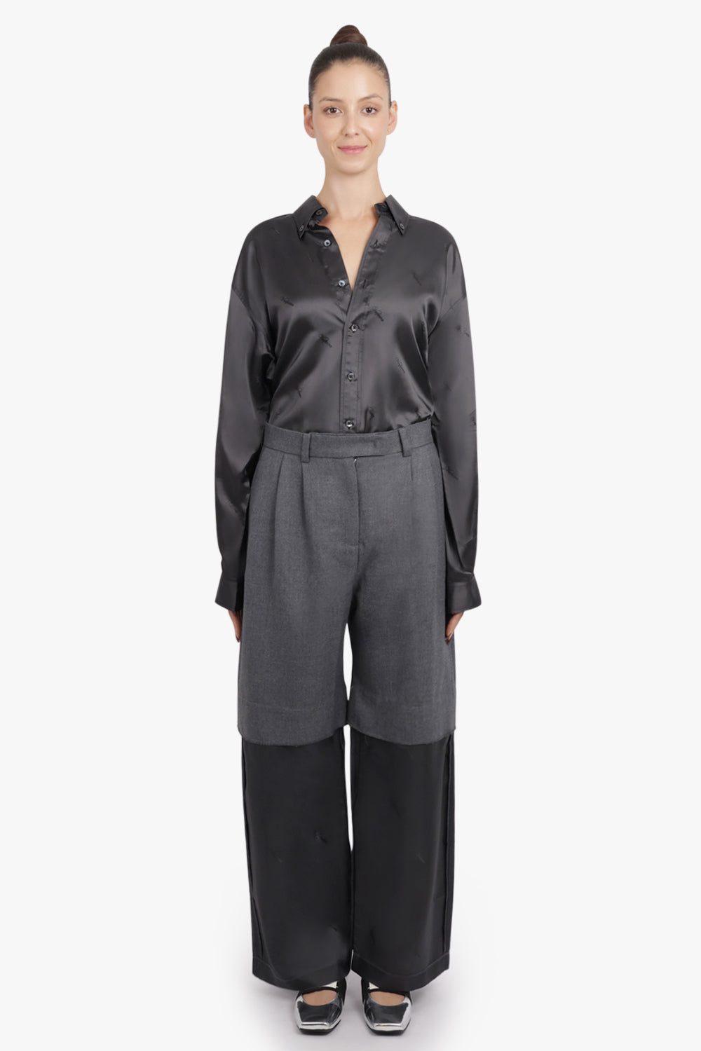 VAQUERA RTW Suiting Layer Wide Leg Pant | Dark Grey