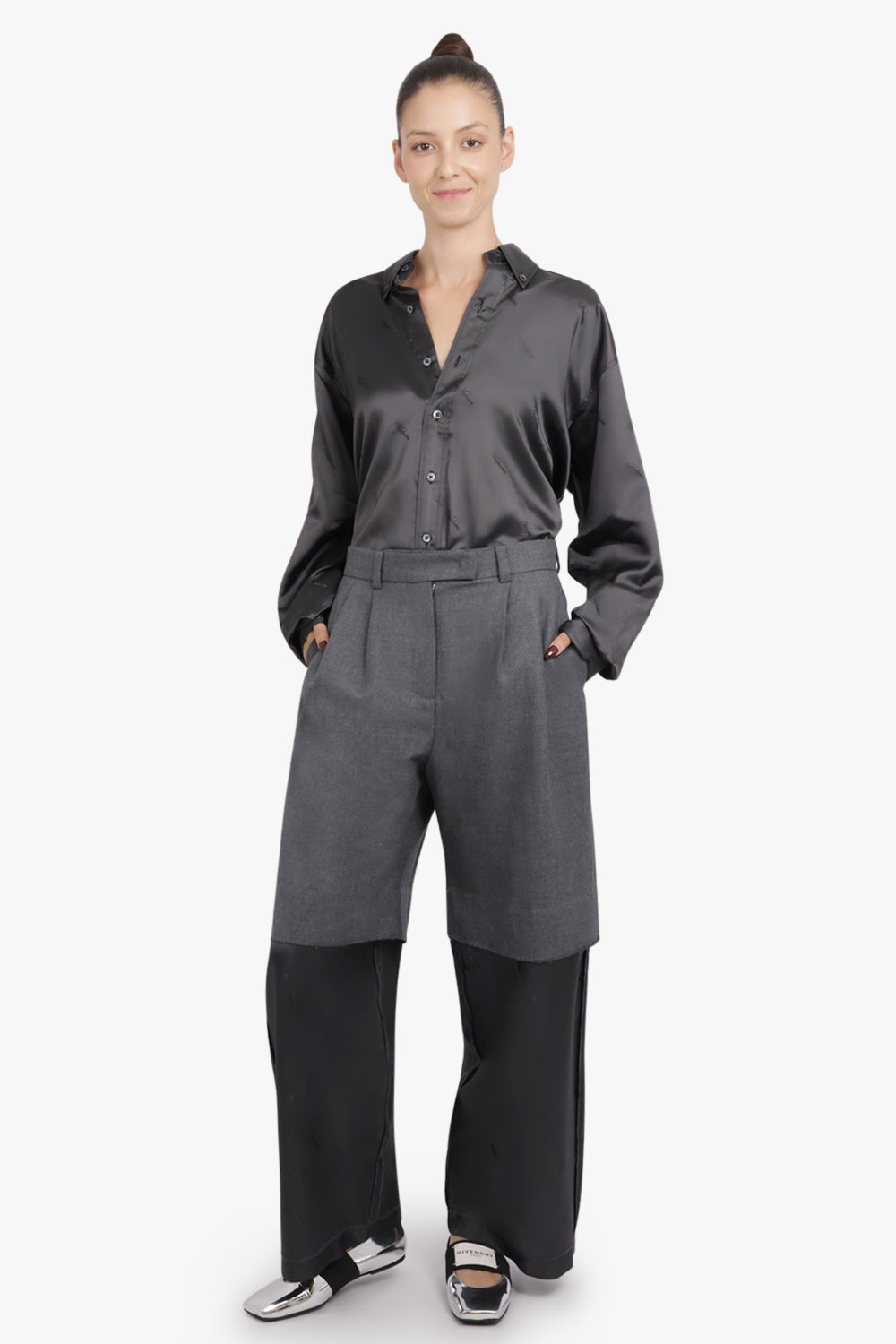 VAQUERA RTW Suiting Layer Wide Leg Pant | Dark Grey