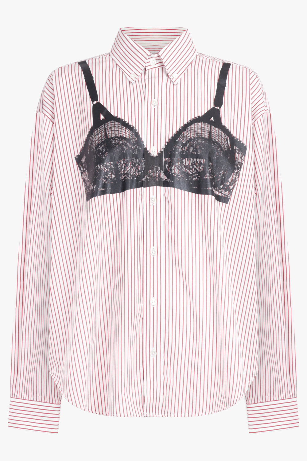 VAQUERA RTW Trompe L'oeil Bra Print L/S Shirt | Red/White/Black