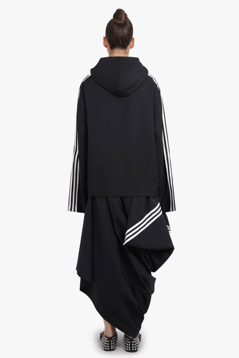 Y-3 RTW Zip Up Hoodie Wire Track Jacket With Stripe Detail | Black/White
