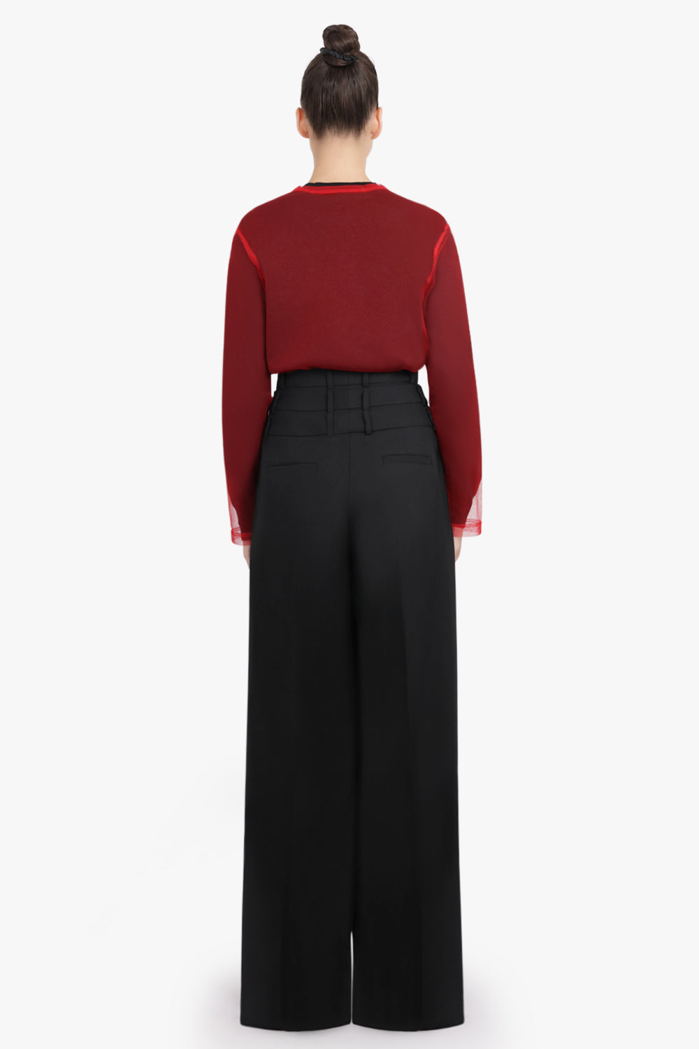 VIKTOR & ROLF RTW Three Layer Waistband Wide Leg Pant | Black