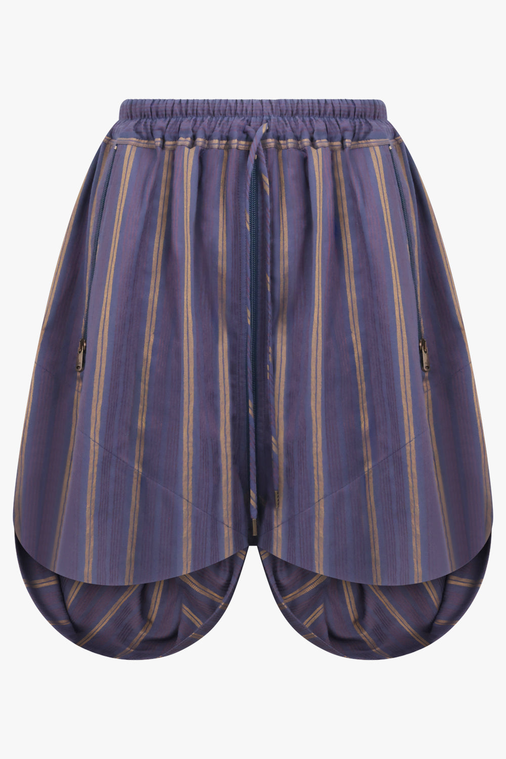 VIVIENNE WESTWOOD RTW Balloon Stripe Print Shorts | Dusk Blue/Mustard