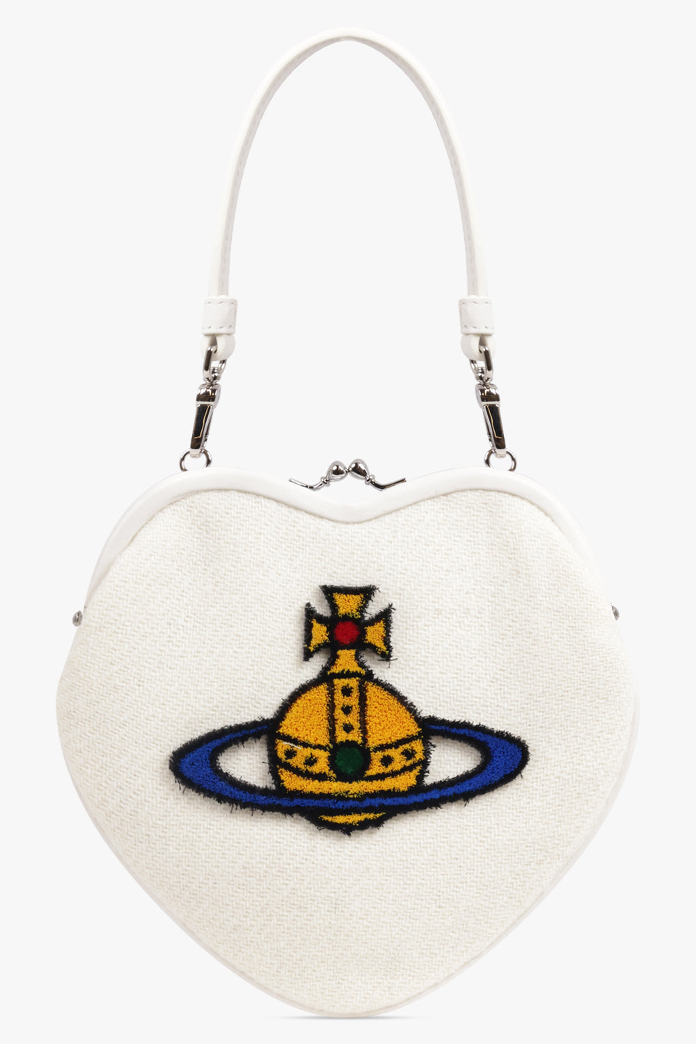 VIVIENNE WESTWOOD BAGS WHITE / Off White/Multi Belle Heart Frame Orb Purse | Off White/Multi