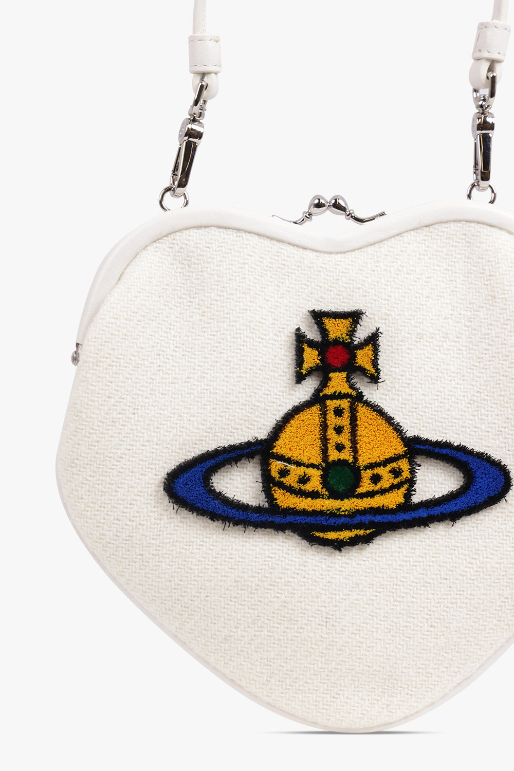 VIVIENNE WESTWOOD BAGS WHITE / Off White/Multi Belle Heart Frame Orb Purse | Off White/Multi