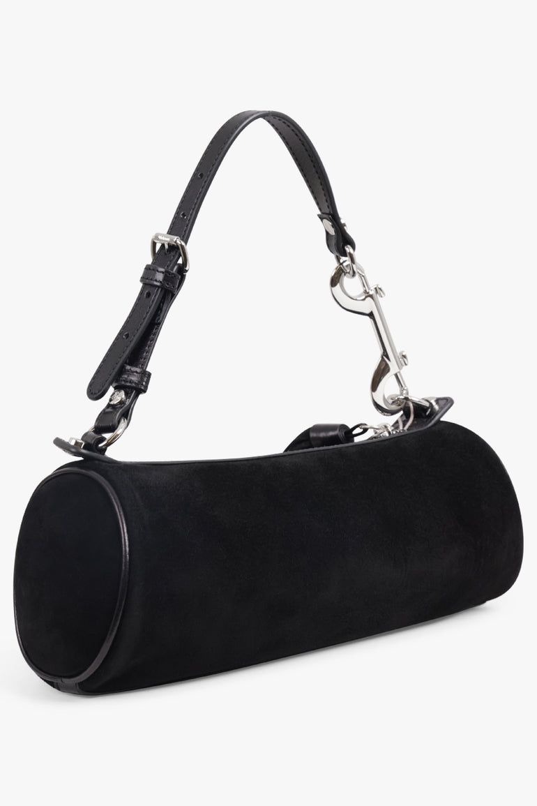 VIVIENNE WESTWOOD BAGS BLACK / Black Cindy Suede Cylinder Shoulder Bag | Black