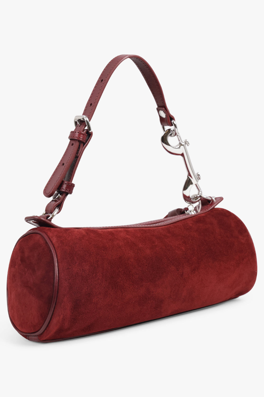 VIVIENNE WESTWOOD BAGS BURGUNDY / Burgundy Cindy Suede Cylinder Shoulder Bag | Burgundy