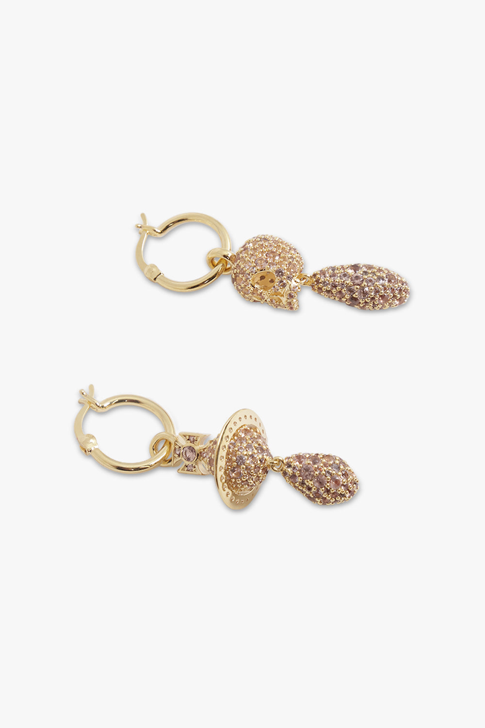 VIVIENNE WESTWOOD JEWELLERY GOLD / Gold Circe Skeleton X Orb Drop Earrings | Gold