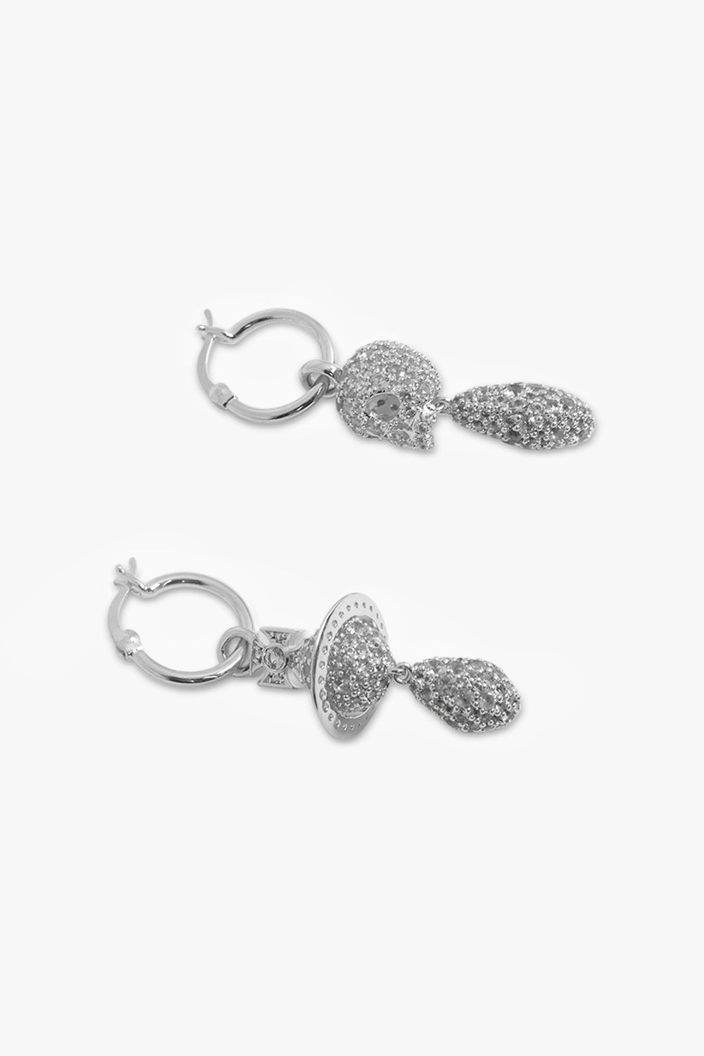 VIVIENNE WESTWOOD JEWELLERY SILVER / Silver Circe Skeleton X Orb Drop Earrings | Silver