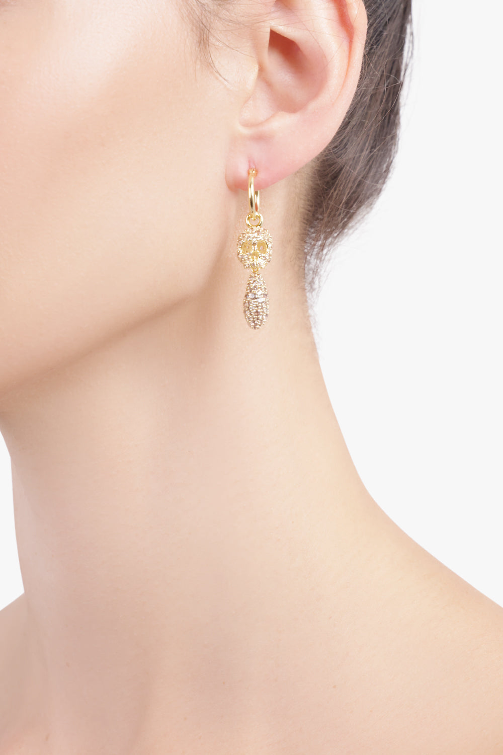 VIVIENNE WESTWOOD JEWELLERY GOLD / Gold Circe Skeleton X Orb Drop Earrings | Gold