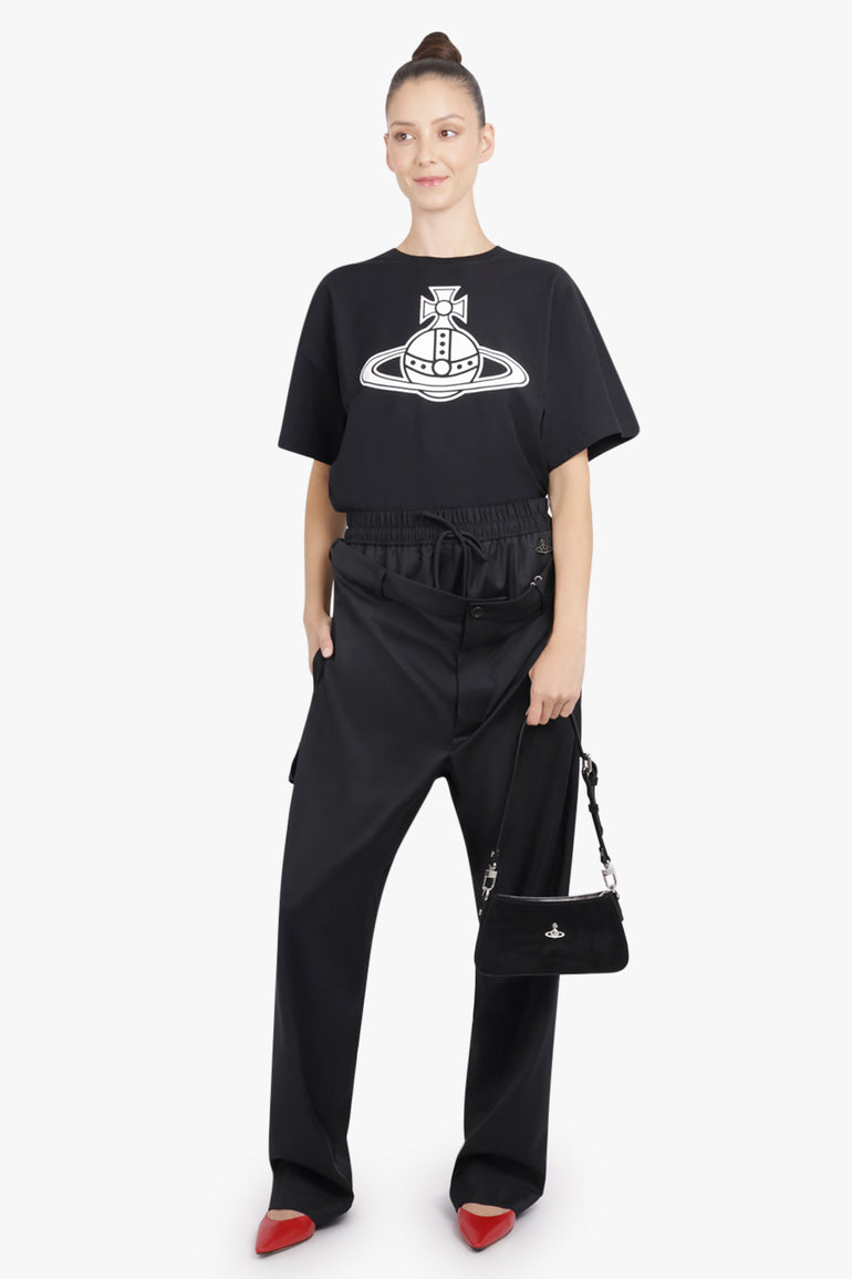 VIVIENNE WESTWOOD BAGS BLACK / Black Tasha Suede Shoulder Bag | Black