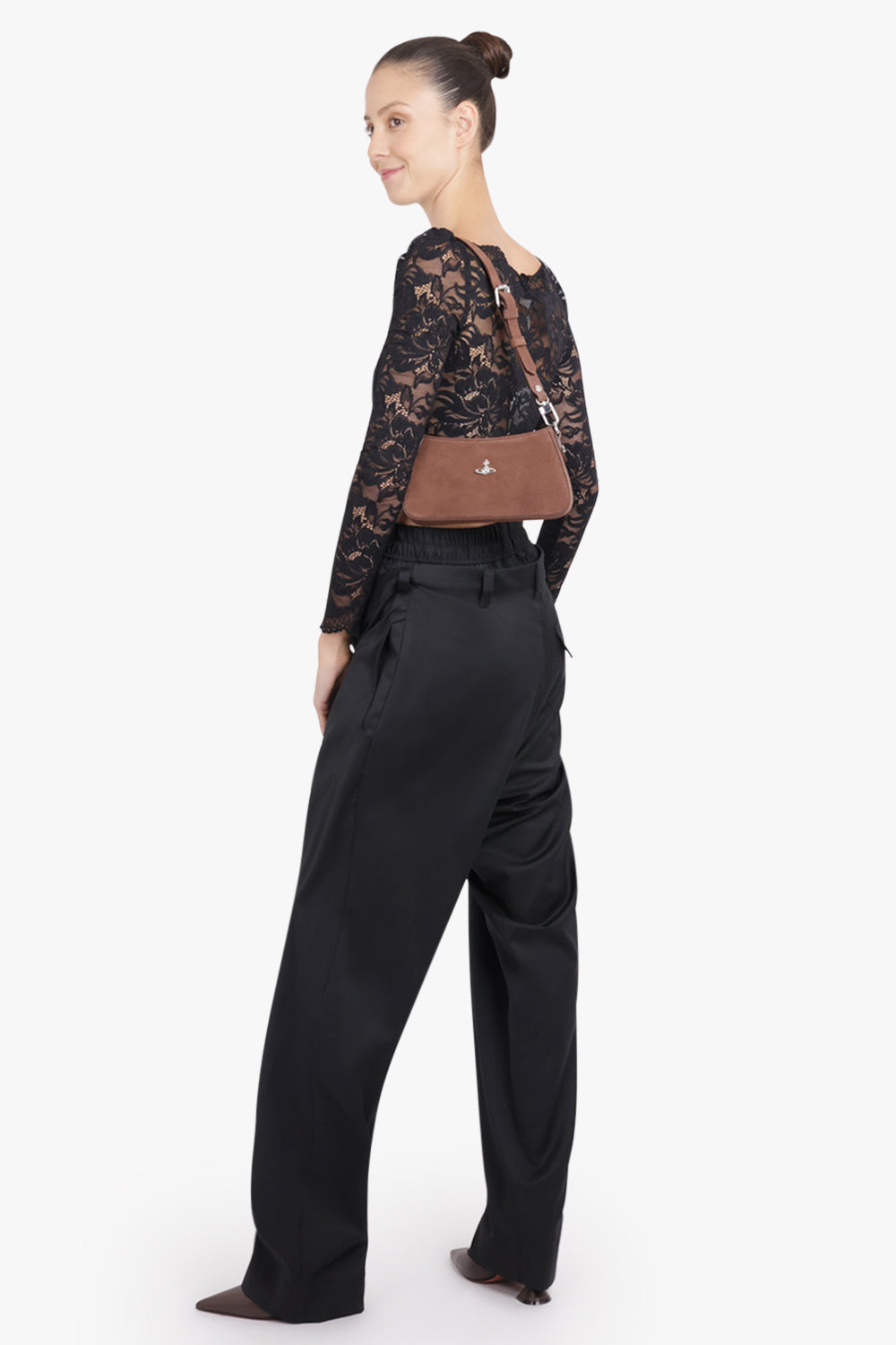 VIVIENNE WESTWOOD BAGS BROWN / Chocolate Brown Tasha Suede Shoulder Bag | Chocolate Brown