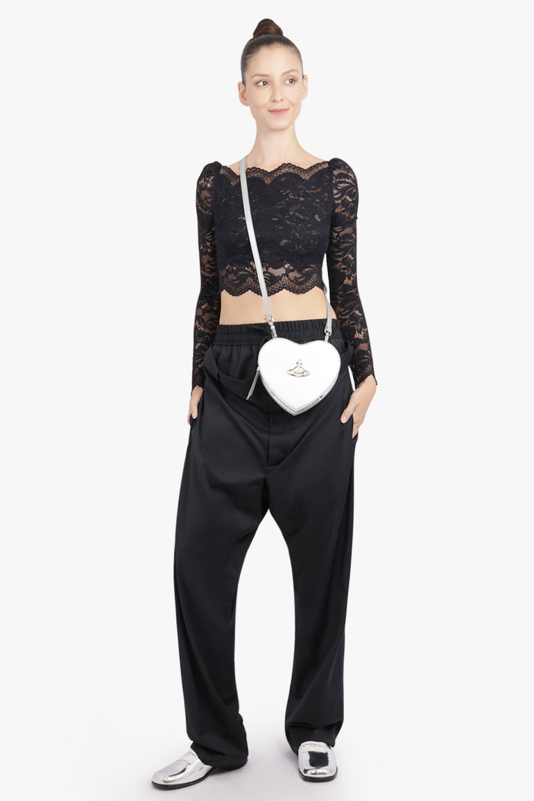 VIVIENNE WESTWOOD BAGS SILVER / Silver Louise Heart Crossbody Bag | Silver