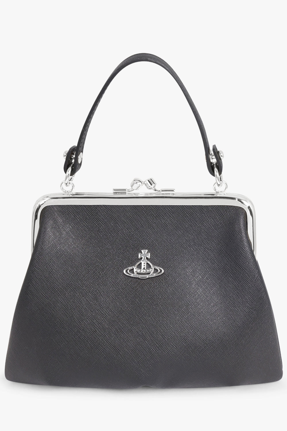 VIVIENNE WESTWOOD BAGS BLACK / Black/Silver Granny Frame Outline Orb Purse | Black/Silver