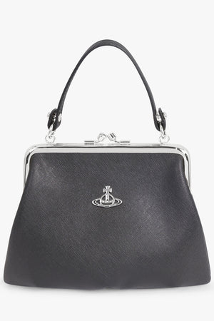 VIVIENNE WESTWOOD BAGS BLACK / Black/Silver Granny Frame Outline Orb Purse | Black/Silver