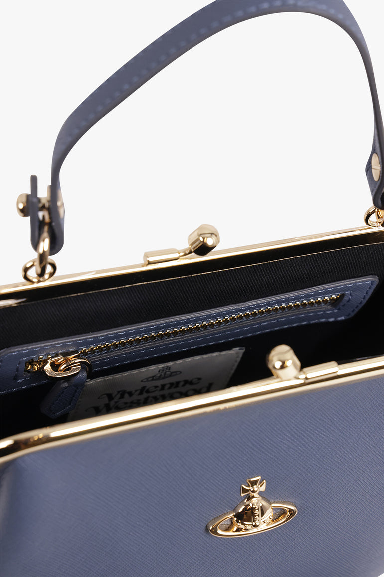 VIVIENNE WESTWOOD BAGS BLUE / Denim Blue Granny Frame 3D Orb Purse | Denim Blue