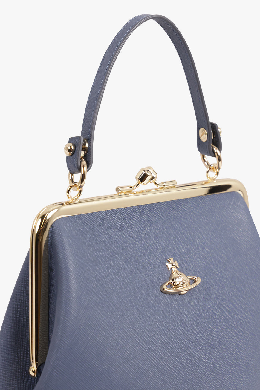 VIVIENNE WESTWOOD BAGS BLUE / Denim Blue Granny Frame 3D Orb Purse | Denim Blue