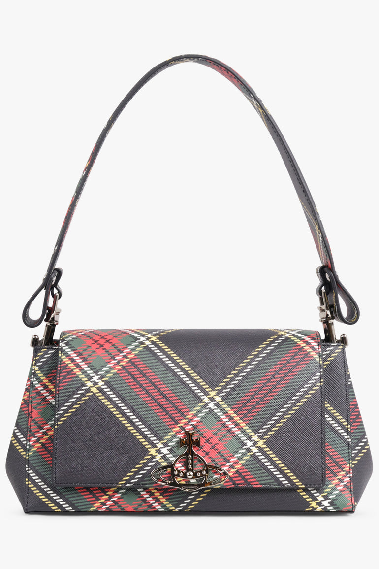VIVIENNE WESTWOOD BAGS PATTERN / Tartan/Silver Hazel Silhouette Orb Medium Print Handbag | Tartan