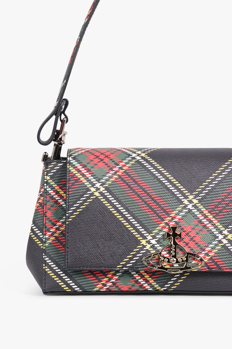 VIVIENNE WESTWOOD BAGS PATTERN / Tartan/Silver Hazel Silhouette Orb Medium Print Handbag | Tartan