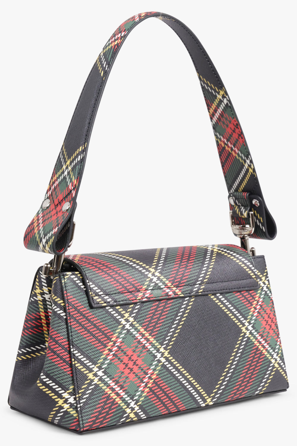 VIVIENNE WESTWOOD BAGS PATTERN / Tartan/Silver Hazel Silhouette Orb Medium Print Handbag | Tartan