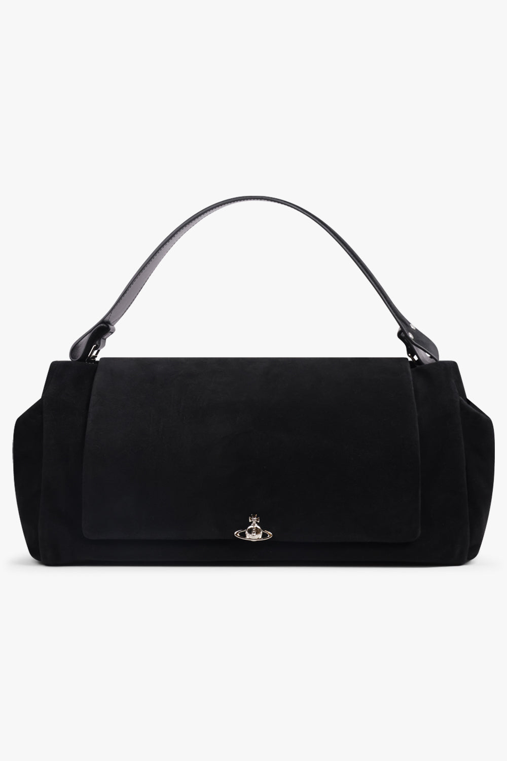 VIVIENNE WESTWOOD BAGS BLACK / Black Hazel XL Suede Handbag | Black