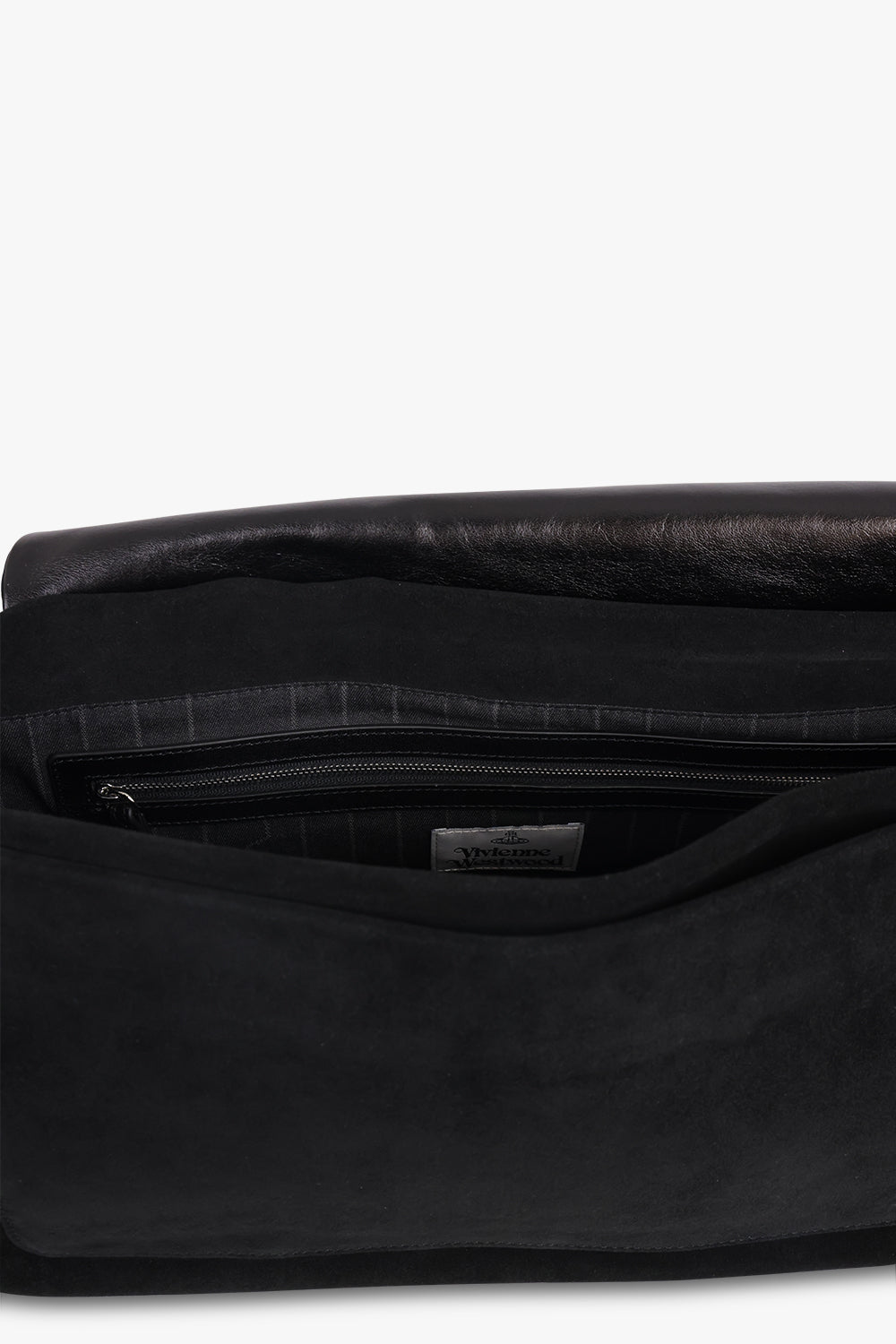 VIVIENNE WESTWOOD BAGS BLACK / Black Hazel XL Suede Handbag | Black