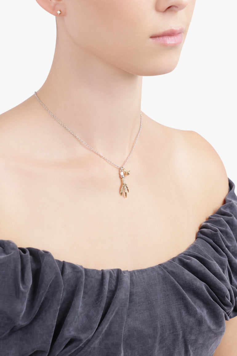 VIVIENNE WESTWOOD JEWELLERY MULTI / Silver/Gold Joselita Chicken Foot X Orb Pendant Necklace | Silver/Gold