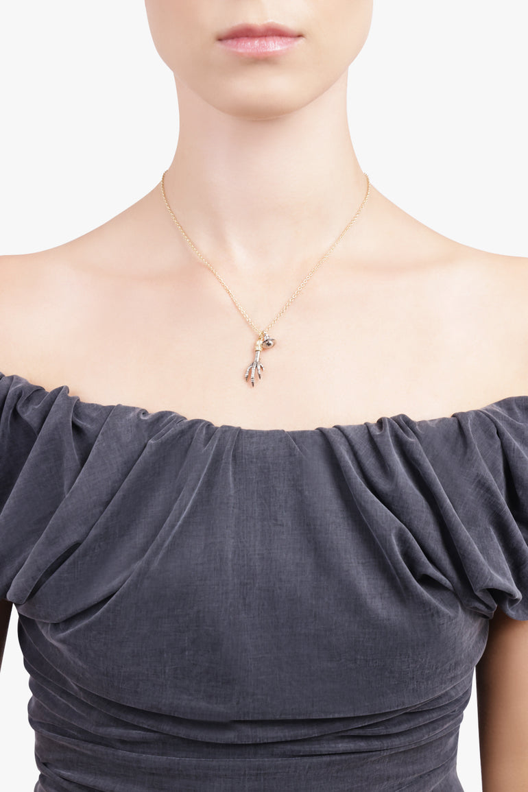 VIVIENNE WESTWOOD JEWELLERY MULTI / Gold/Silver Joselita Chicken Foot X Orb Pendant Necklace | Gold/Silver