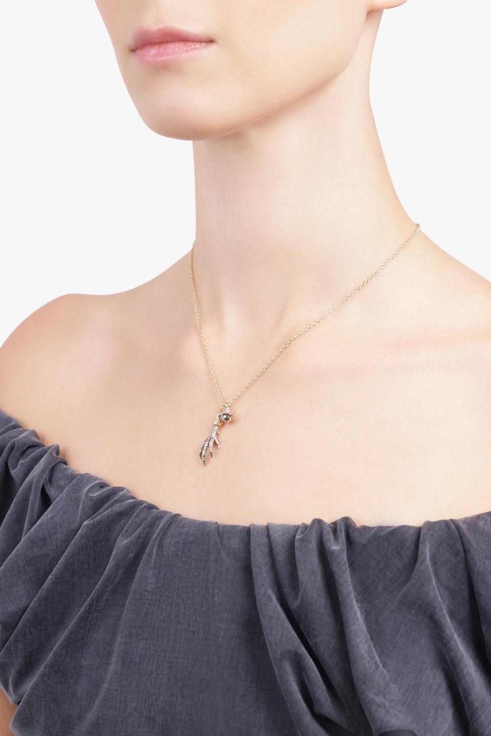 VIVIENNE WESTWOOD JEWELLERY MULTI / Gold/Silver Joselita Chicken Foot X Orb Pendant Necklace | Gold/Silver