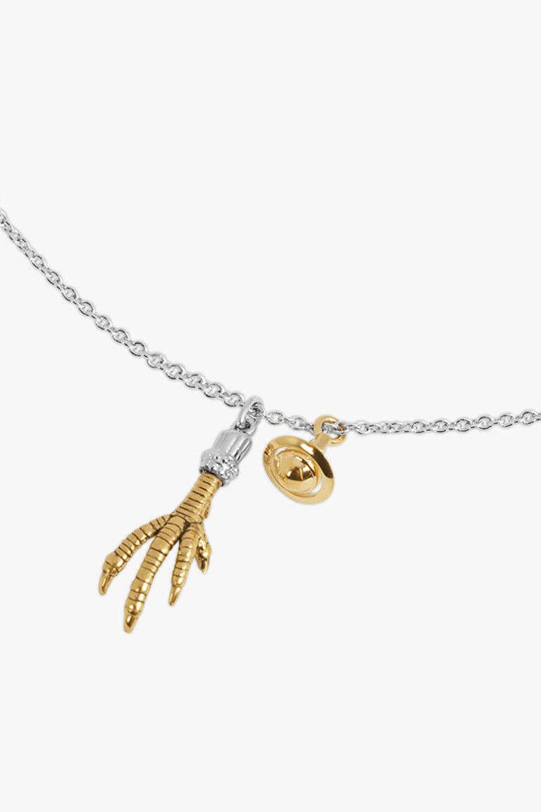 VIVIENNE WESTWOOD JEWELLERY MULTI / Silver/Gold Joselita Chicken Foot X Orb Pendant Necklace | Silver/Gold