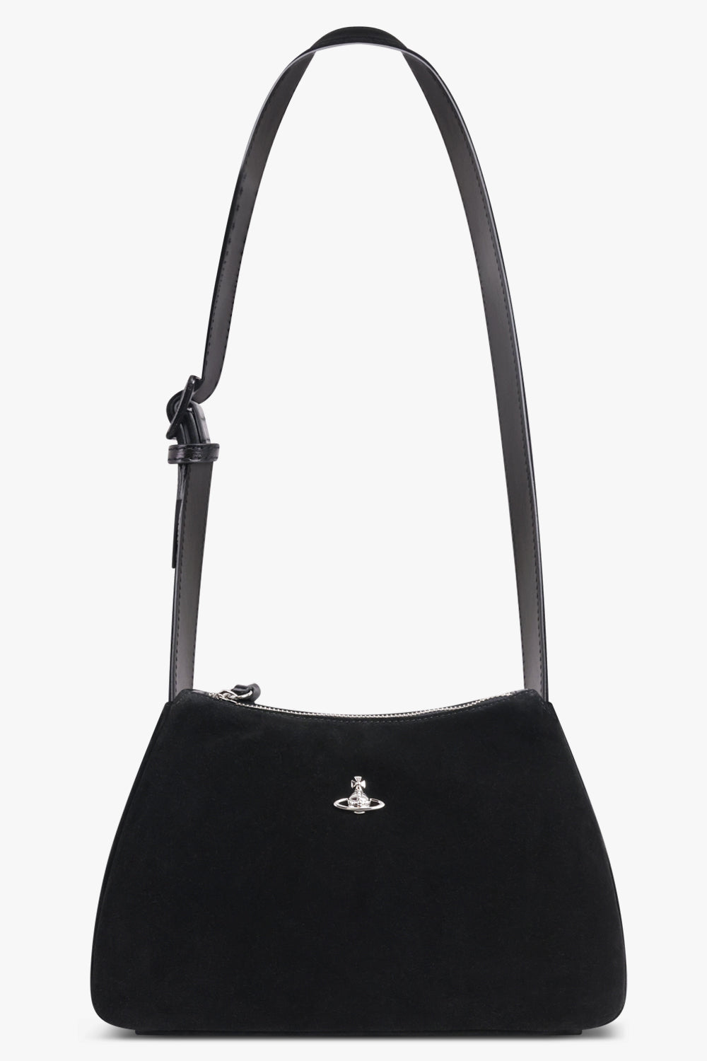 VIVIENNE WESTWOOD BAGS BLACK / Black Kate Suede Shoulder Bag | Black
