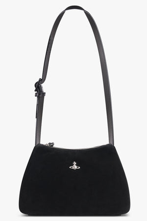 VIVIENNE WESTWOOD BAGS BLACK / Black Kate Suede Shoulder Bag | Black