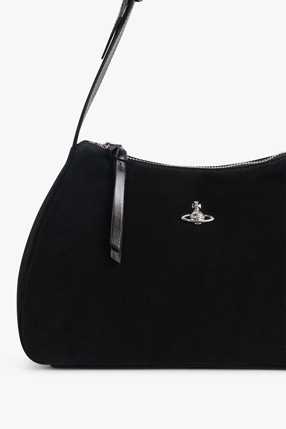 VIVIENNE WESTWOOD BAGS BLACK / Black Kate Suede Shoulder Bag | Black