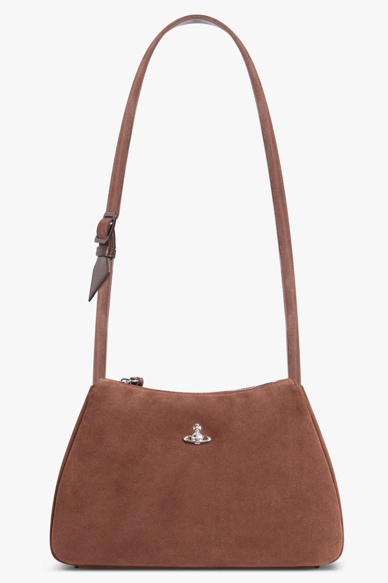 VIVIENNE WESTWOOD BAGS BROWN / Chocolate Brown Kate Suede Shoulder Bag | Chocolate Brown