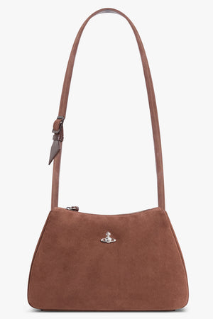 VIVIENNE WESTWOOD BAGS BROWN / Chocolate Brown Kate Suede Shoulder Bag | Chocolate Brown
