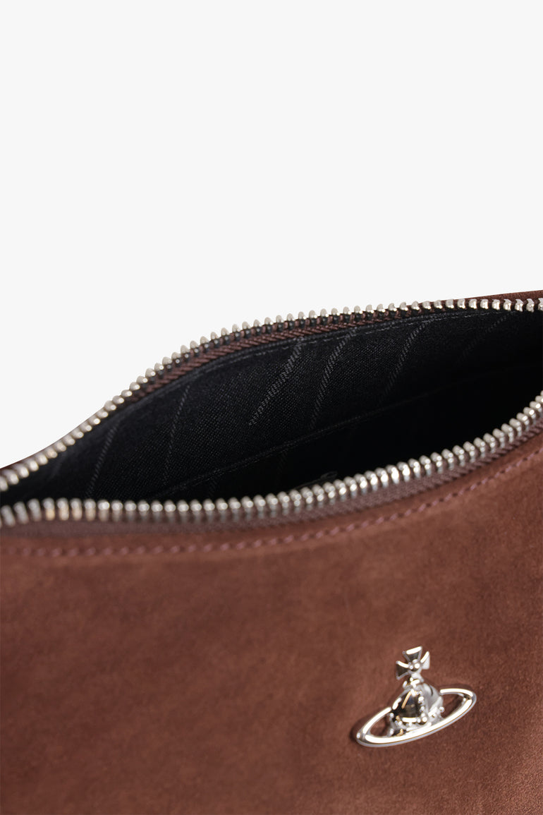 VIVIENNE WESTWOOD BAGS BROWN / Chocolate Brown Kate Suede Shoulder Bag | Chocolate Brown