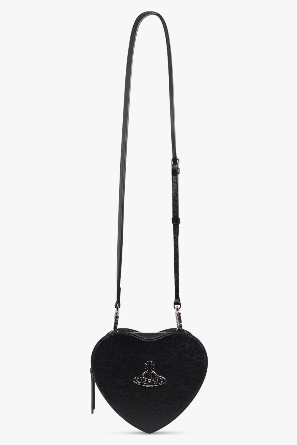 VIVIENNE WESTWOOD BAGS BLACK / Black Louise Heart Crossbody Bag | Black/Silver